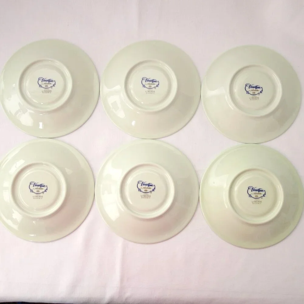 Vintage Noritake Versatone‎ Lineage Japan Set of 6 Saucers 6 1/4